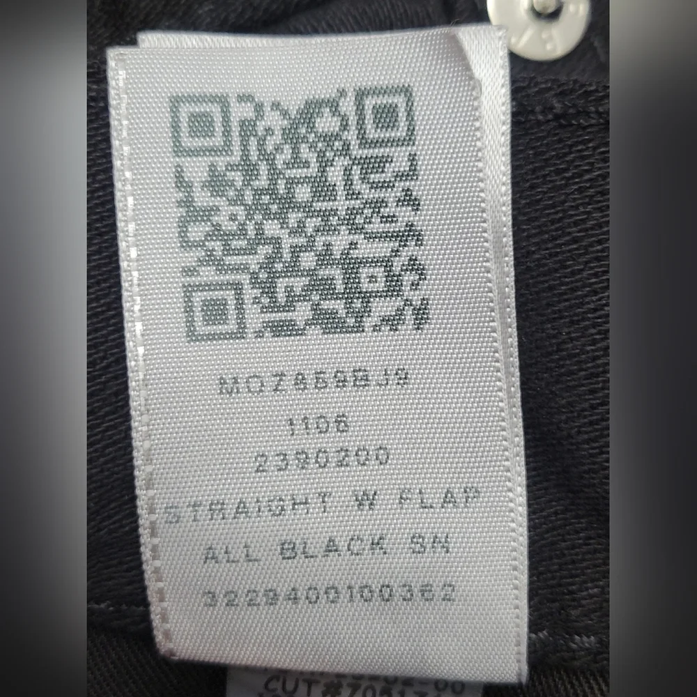 True Religion Section Straight Leg Jeans with Flap Pockets Black Size 32 Waist